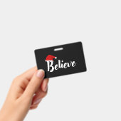 信じ感動的 – クリスマス引用文デザインT-S バッジ (手持ち)