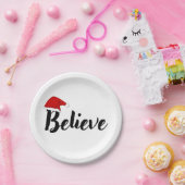 信じ感動的 – クリスマス引用文デザインT-S ペーパープレート (パーティー)