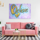 信じ感動的Word絵画 Canvas Art キャンバスプリント (インサイチュ (リビング))