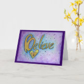 信じ感動的Word Art Greeting Cards カード (黄色い花)