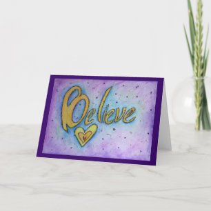 信じ感動的Word Art Greeting Cards カード