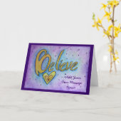 信じ感動的Word Art Greeting Cards カード (黄色い花)