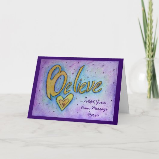 信じ感動的Word Art Greeting Cards カード (正面)