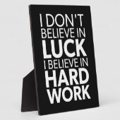 信じ懸命の仕事と運 – 感動的 フォトプラーク (側面)