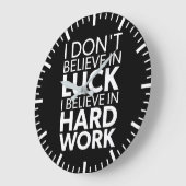 信じ懸命の仕事と運 – 感動的 ラージ壁時計 (傾斜)