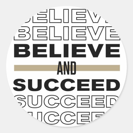 信じ成功 ラウンドシール (正面)