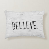 信じ文字オン樺の木ツリーアクセント枕 アクセントクッション (正面)