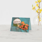 信じ文字付きロックバラ カード (黄色い花)