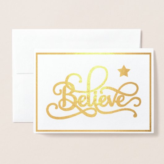 信じ星箔 箔カード (封筒付き正面)