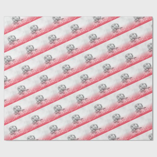 信じ星赤のグラデーションクリスマス ラッピングペーパー (フラット)