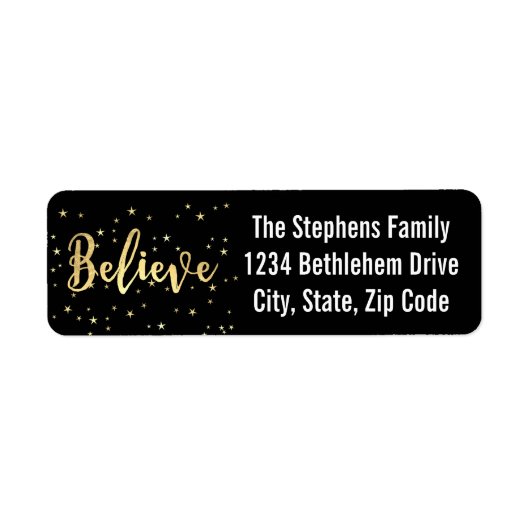 信じ書金ゴールド差出人住所 ラベル (正面)