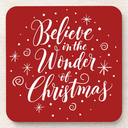 信じ疑問に思スのレタリングラウンド コースター (正面)