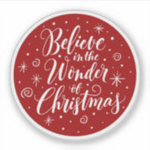 信じ疑問に思スのレタリングラウンド シール (正面)