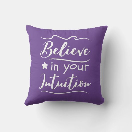 信じ直感の前向き考える引用文 クッション (裏面)