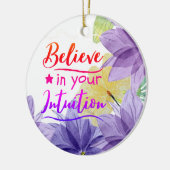 信じ直感の前向き考える引用文 セラミックオーナメント (左)