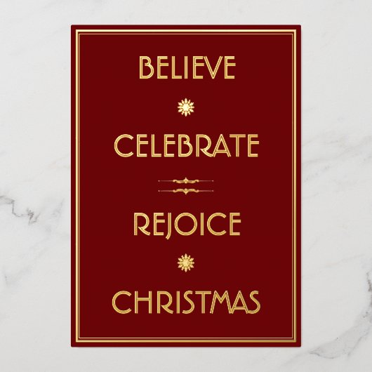 信じ祝タイポグラフィ 箔シーズンカード (正面)