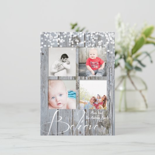 信じ素朴木の輝きがクリスマス シーズンカード (スタンド正面)