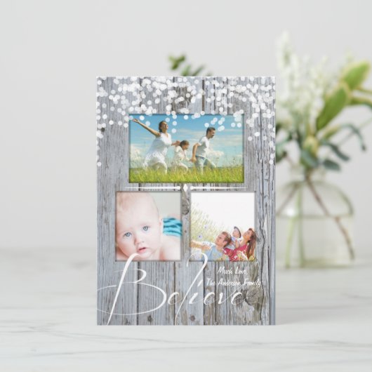 信じ素朴木の輝きがクリスマス シーズンカード (スタンド正面)