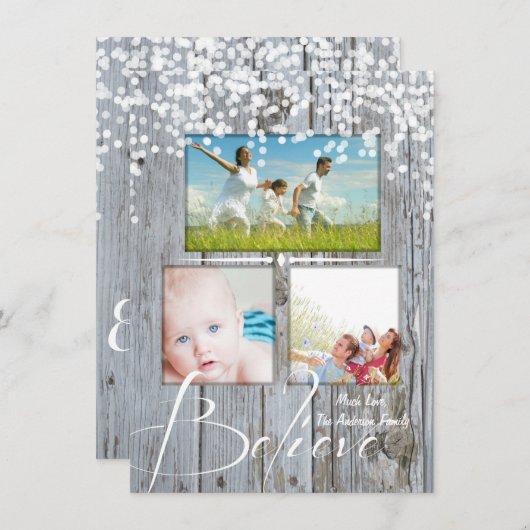 信じ素朴木の輝きがクリスマス シーズンカード (正面/裏面)