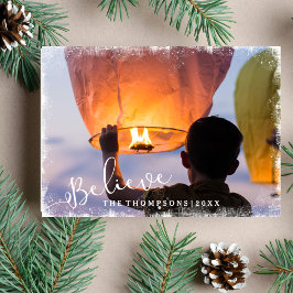 信じ素朴Christmas Snow Holiday Photo シーズンカード