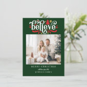 信じ聖降誕祭お目出度う!モダン、写シンプル真 シーズンカード (スタンド正面)