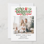 信じ聖降誕祭お目出度う！モダン、写シンプル真 シーズンカード (正面)