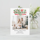 信じ聖降誕祭お目出度う！モダン、写シンプル真 シーズンカード (スタンド正面)