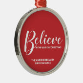 「信じ聖降誕祭の魔法の中で」フェスティバル・レッド メタルオーナメント (右)