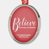「信じ聖降誕祭の魔法の中で」フェスティバル・レッド メタルオーナメント (左)