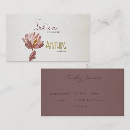 信じ自分で、信じられない錆びフローラ 名刺 (正面/裏面)