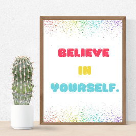 信じ自分の壁の芸術を励ます子供へ ポスター