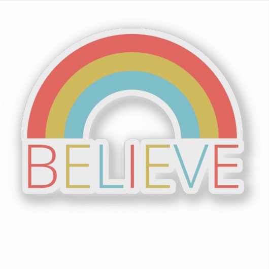 信じ虹 シール (正面)