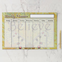 信じ蝶の週間プランナー ペーパーパッド