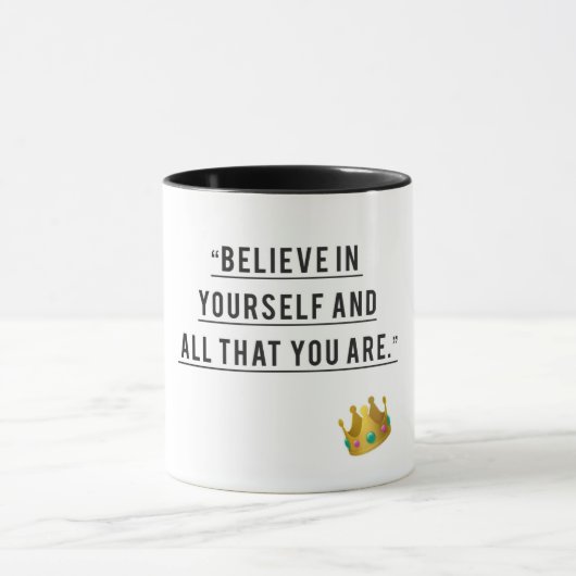 信じ達成 – 感動的 Mag マグカップ (中央)