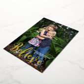 信じ金ゴールドスターズクリスマスフォトホリデーカード 箔シーズンカード (回転した状態)