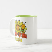 信じ難いいとこのヒマワリとミツバチ ツートーンマグカップ (正面左)