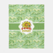 信じ難い孫娘のヒマワリとミツバチ フリースブランケット (正面)