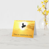 信じ難い日-飛行ブタのnotecard カード (黄色い花)