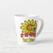 信じ難い最高の友人のヒマワリとミツバチ カフェラテマグ (右アングル)