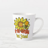 信じ難い最高の友人のヒマワリとミツバチ カフェラテマグ (右)