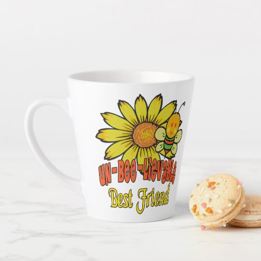 信じ難い最高の友人のヒマワリとミツバチ カフェラテマグ (インサイチュ)