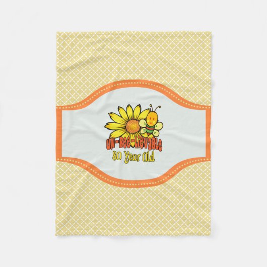信じ難い第80誕生日- 80歳で フリースブランケット (正面)