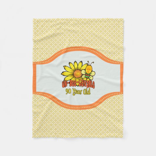 信じ難い第90誕生日- 90歳で フリースブランケット (正面)