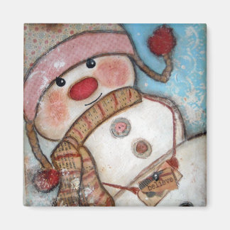 信じ雪だるま マグネット