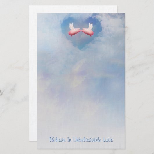 信じ飛んでいるてキスをするい信じる愛の豚 便箋 (正面/裏面)