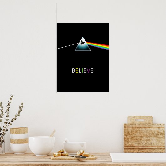 信じ飛んでいるピグプリズムデザイン ポスター (キッチン)