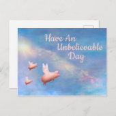 信じ飛んでいる難い一日を過ごす ポストカード (正面/裏面)