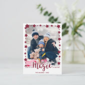 信じ魔法でシンプル星Red Cute Photo シーズンポストカード (スタンド正面)