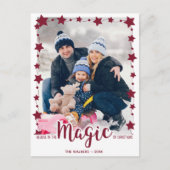 信じ魔法でシンプル星Red Cute Photo シーズンポストカード (正面)