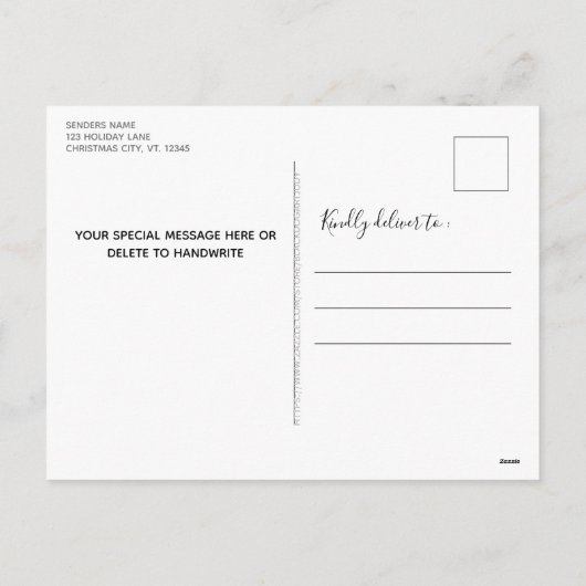 信じ魔法で写真カスタム可愛いクリスマス シーズンポストカード (裏面)